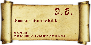 Demmer Bernadett névjegykártya