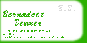 bernadett demmer business card